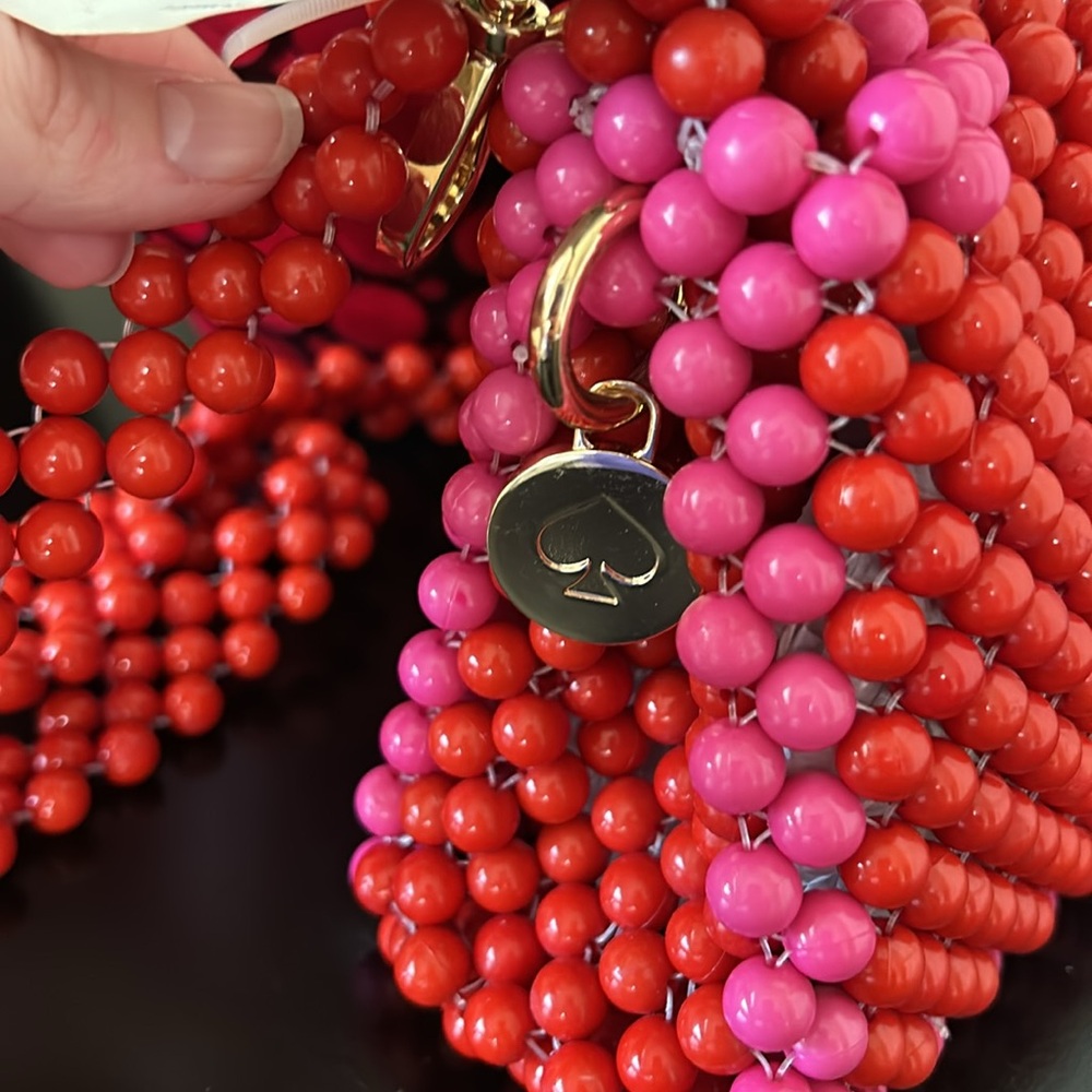 Kate Spade x Target NWT Pink and Red Colorblock Beaded Crossbody Bag - Picture 9 of 10